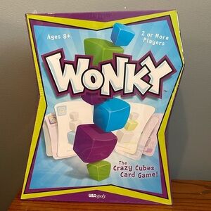 WONKY Crazy Cubes & Card GAME USAopoly Skill Family Fun Building Stack Brand NEW